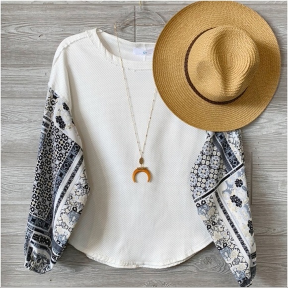 Infinity Raine Tops - ⭐️.Boho Printed Sleeve Loose Fit Tunic